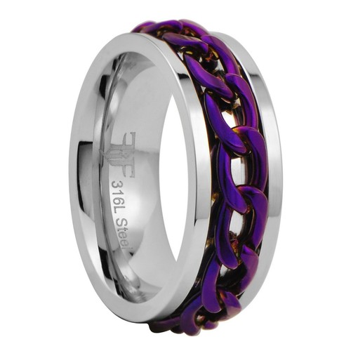 Anello spinner catena viola - anello,
