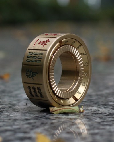Anello fidget meccanico ottone - fidget,